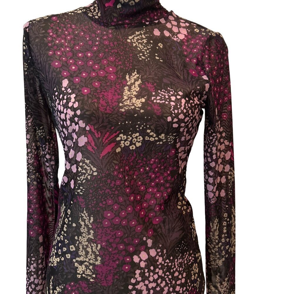 White House Black Market Sheer Floral Long Sleeve Layering Top Women's SZ XSmall - Picture 2 of 6